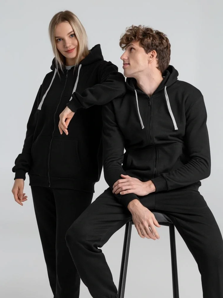 Толстовка на молнии с капюшоном Unit Siverga Heavy, черная - фото 22