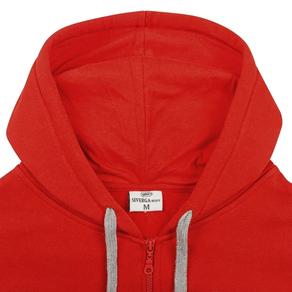Толстовка на молнии с капюшоном Unit Siverga Heavy, красная - фото 5