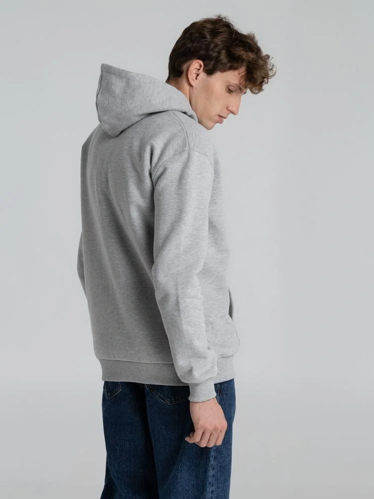 Толстовка на молнии с капюшоном Unit Siverga Heavy, серый меланж - фото 20