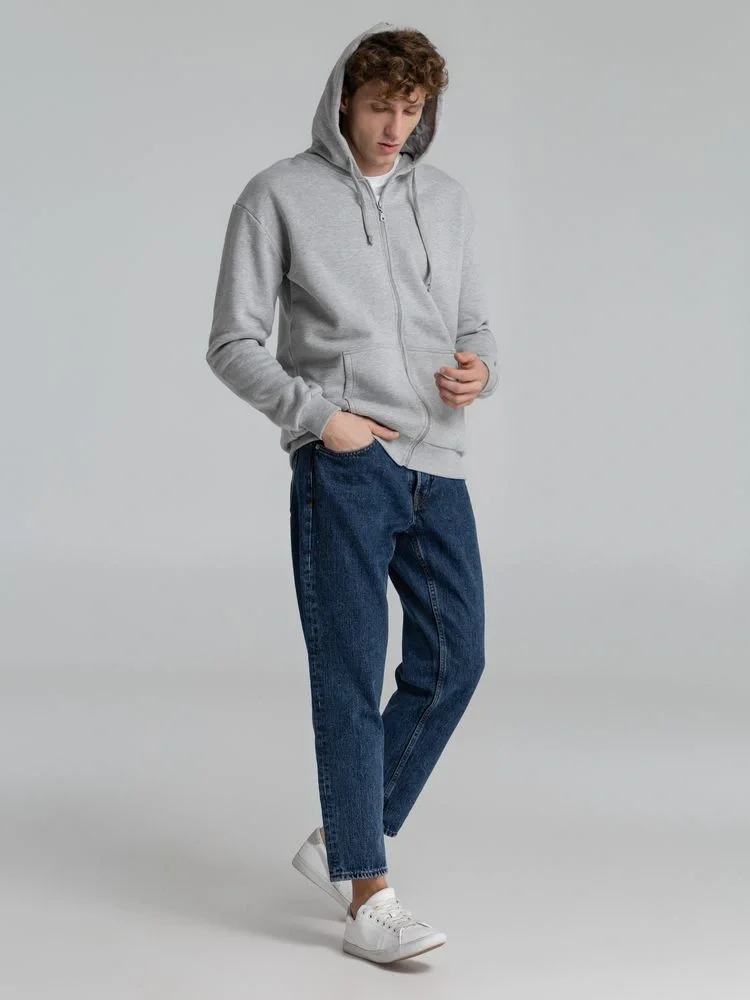 Толстовка на молнии с капюшоном Unit Siverga Heavy, серый меланж - фото 22