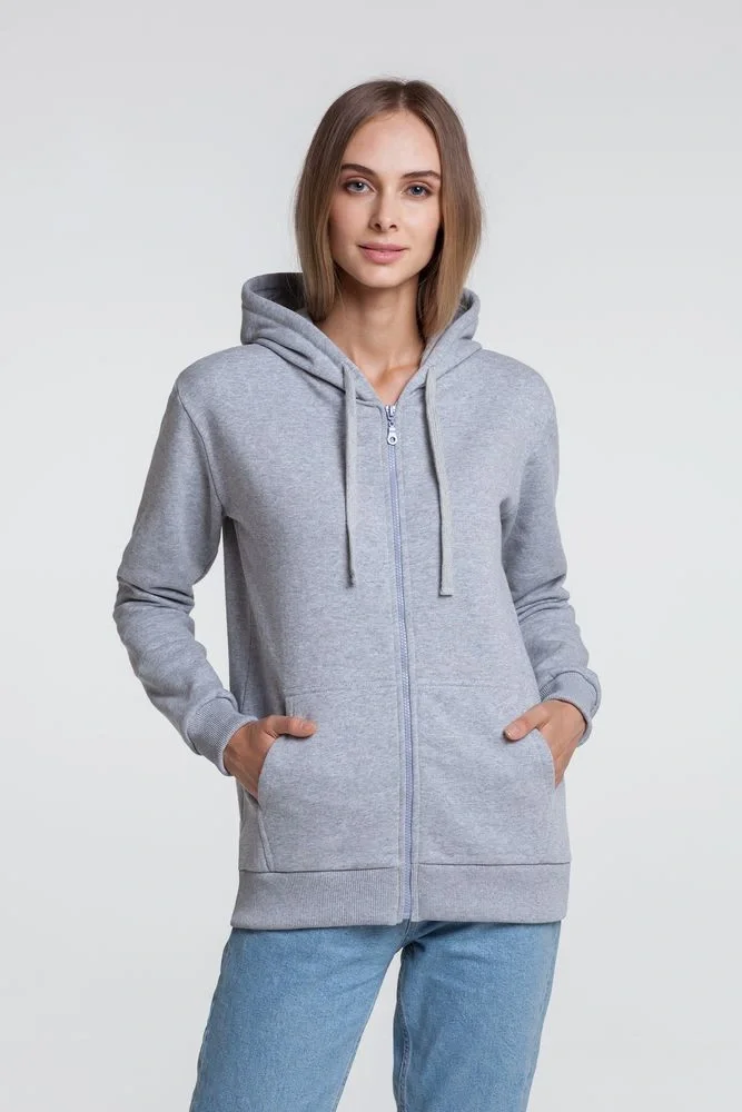 Толстовка на молнии с капюшоном Unit Siverga Heavy, серый меланж - фото 8