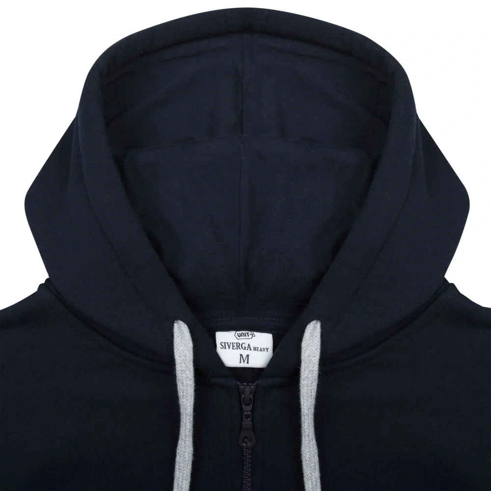 Толстовка на молнии с капюшоном Unit Siverga Heavy, темно-синяя - фото 5