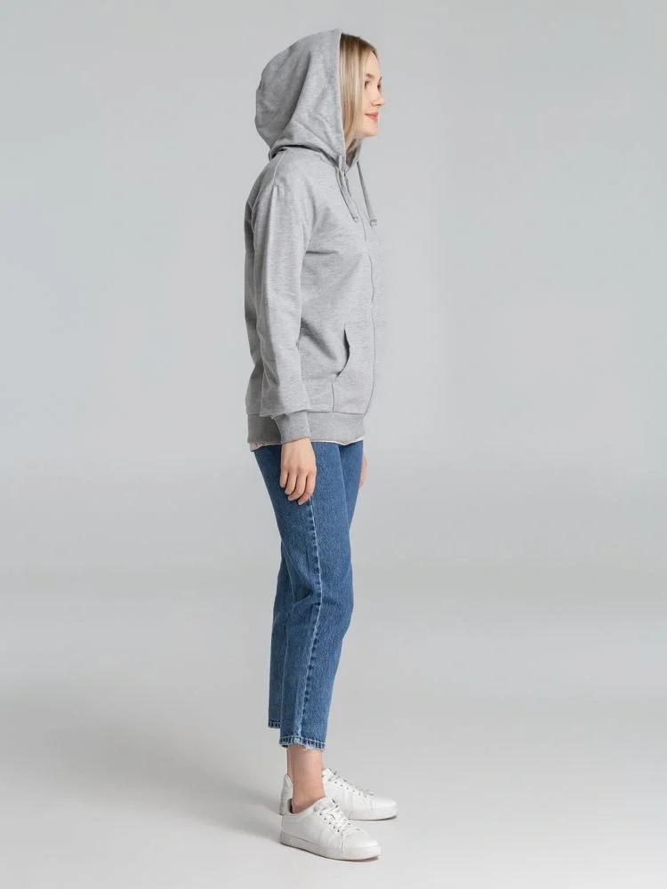 Толстовка на молнии с капюшоном Unit Siverga, серый меланж - фото 16