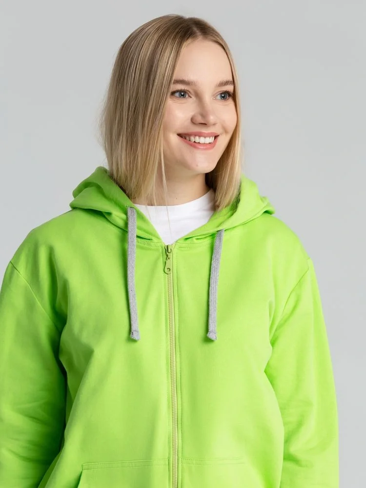 Толстовка на молнии с капюшоном Unit Siverga, зеленое яблоко - фото 13