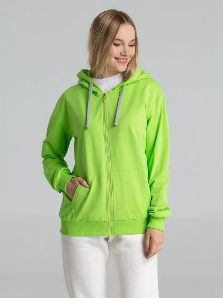 Толстовка на молнии с капюшоном Unit Siverga, зеленое яблоко - фото 14