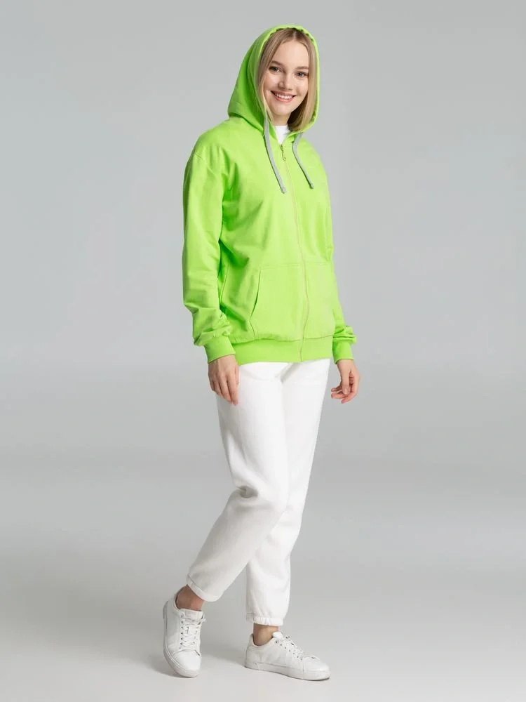 Толстовка на молнии с капюшоном Unit Siverga, зеленое яблоко - фото 16