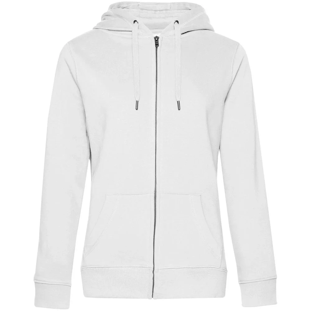 Толстовка на молнии с капюшоном женская Queen, белая - фото 2