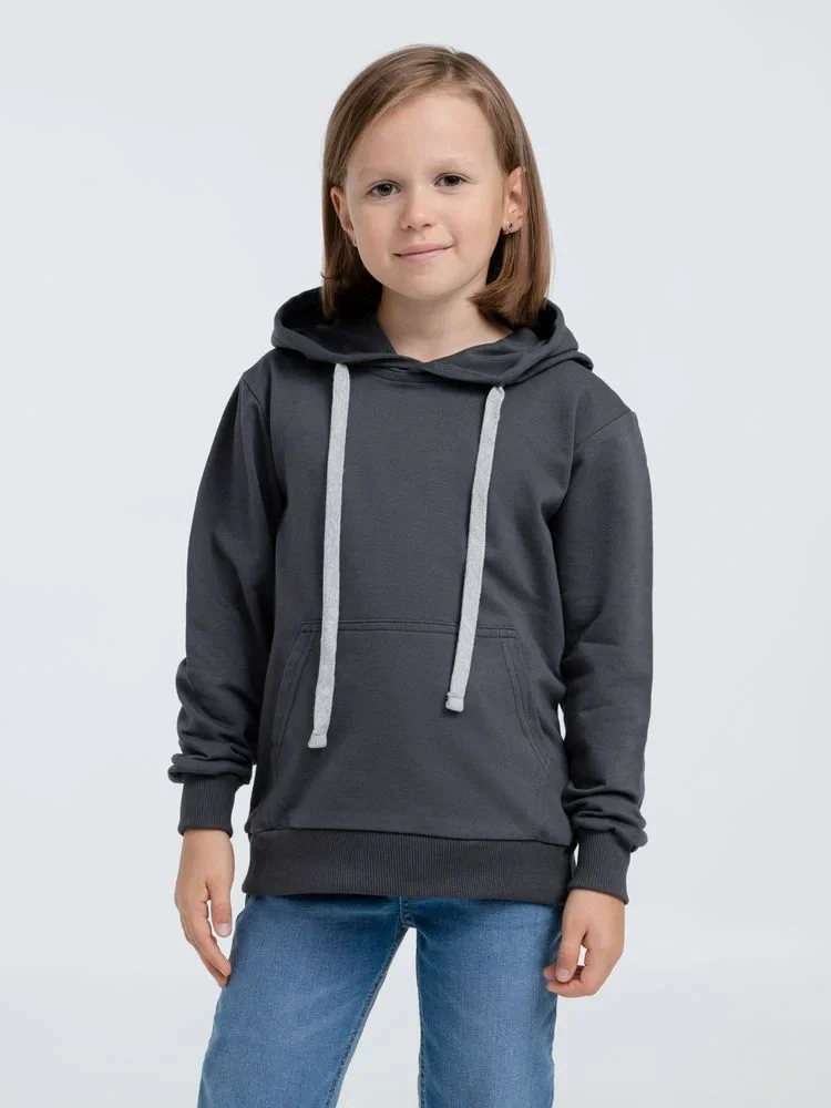 Толстовка с капюшоном детская Kirenga Kids, темно-серая (графит) - фото 3