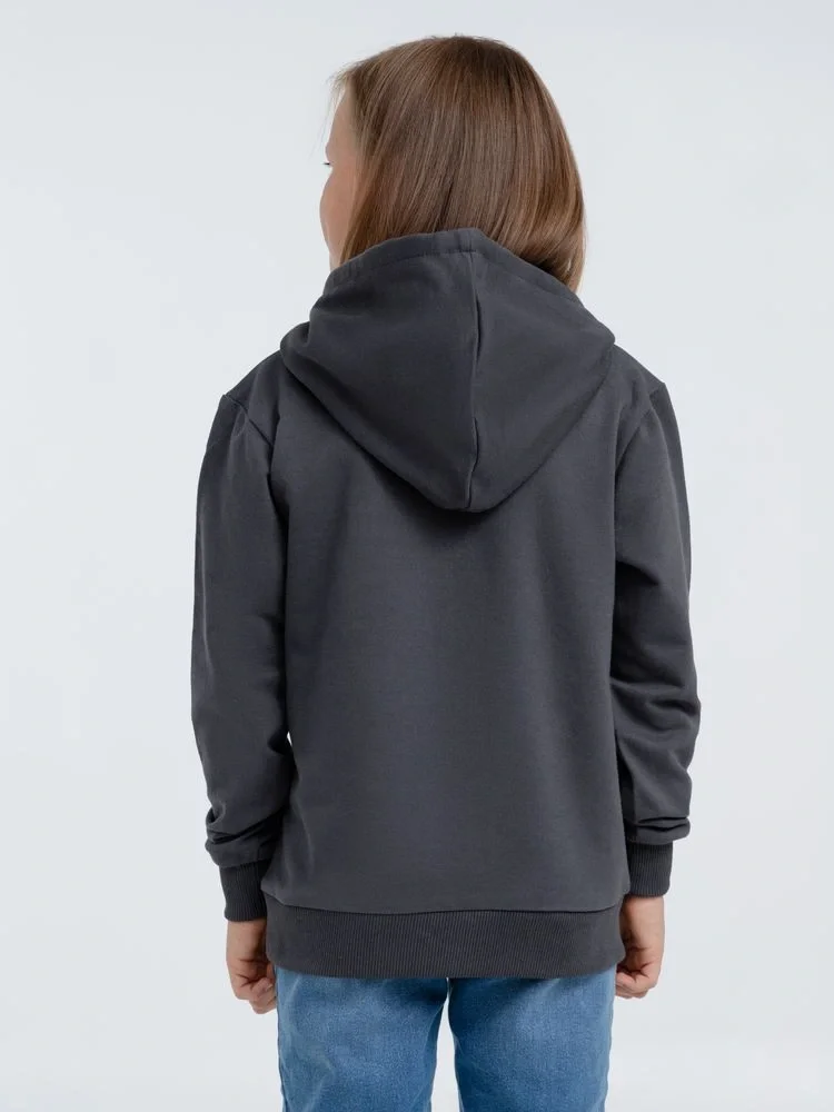 Толстовка с капюшоном детская Kirenga Kids, темно-серая (графит) - фото 4