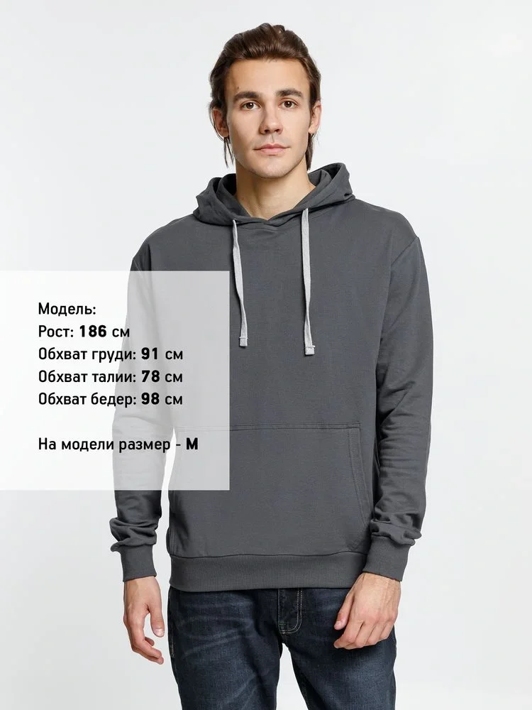 Толстовка с капюшоном Kirenga, темно-серая (графит) - фото 3