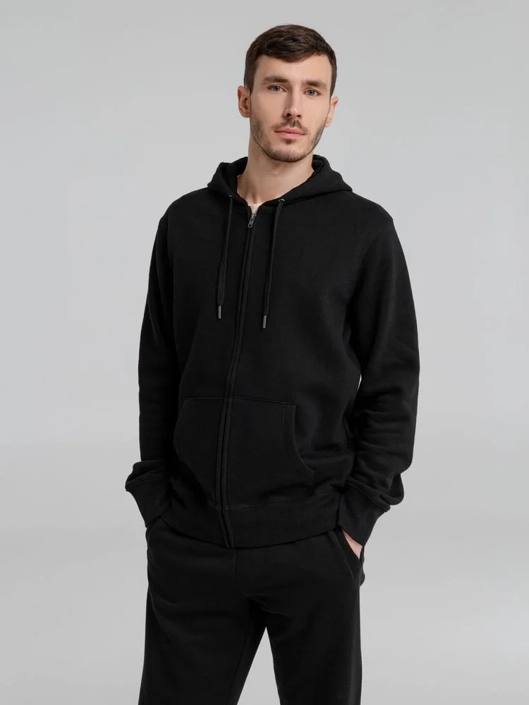 Толстовка на молнии с капюшоном унисекс King, черная - фото 11