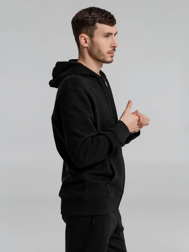 Толстовка на молнии с капюшоном унисекс King, черная - фото 12