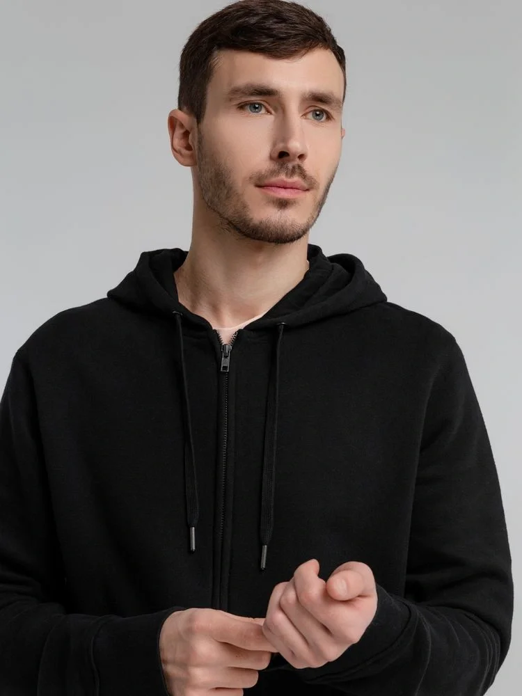 Толстовка на молнии с капюшоном унисекс King, черная - фото 14