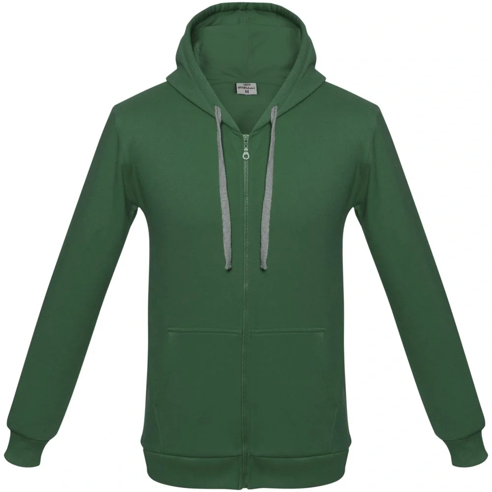 Толстовка с капюшоном на молнии Unit Siverga Heavy, темно-зеленая - фото 2