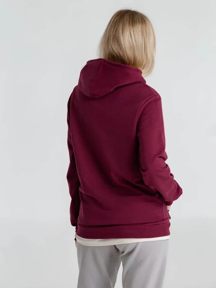 Толстовка с капюшоном унисекс Hoodie, бордовая - фото 13