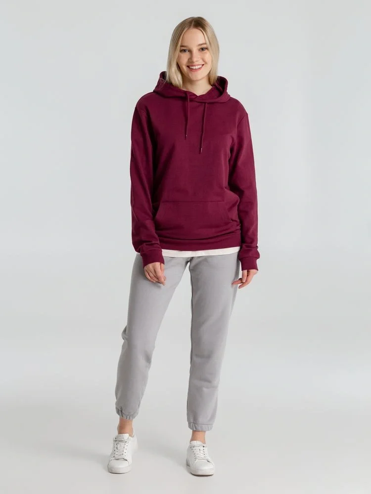 Толстовка с капюшоном унисекс Hoodie, бордовая - фото 14