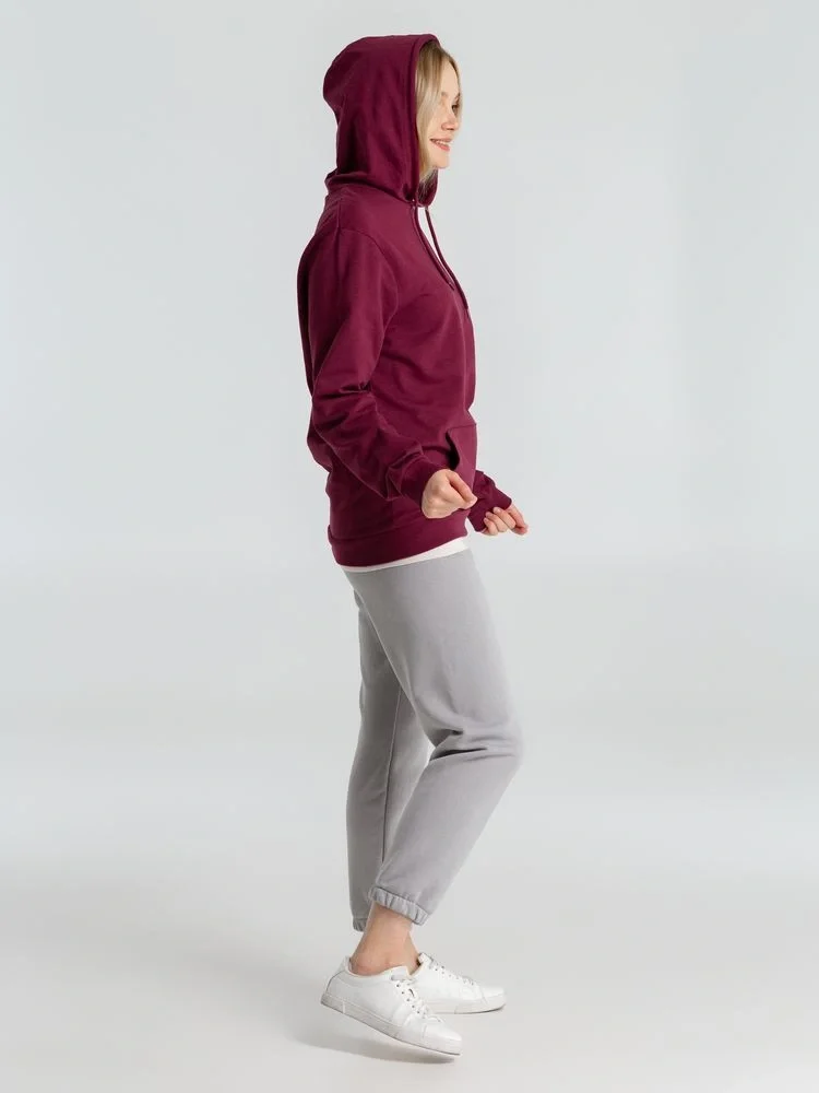 Толстовка с капюшоном унисекс Hoodie, бордовая - фото 15