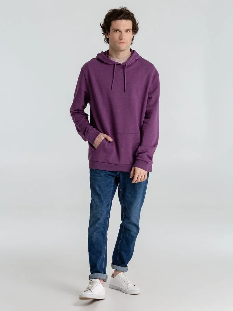 Толстовка с капюшоном унисекс Hoodie, фиолетовый меланж - фото 19