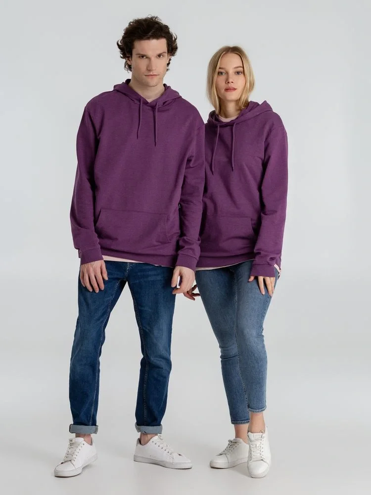 Толстовка с капюшоном унисекс Hoodie, фиолетовый меланж - фото 22