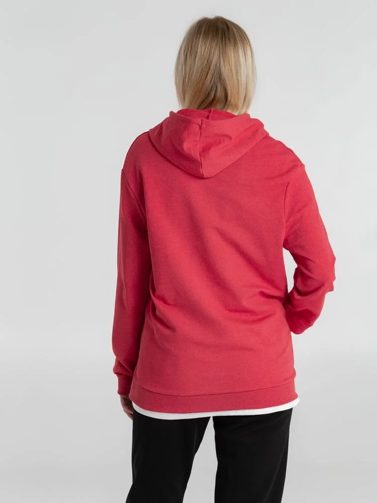 Толстовка с капюшоном унисекс Hoodie, красный меланж - фото 18