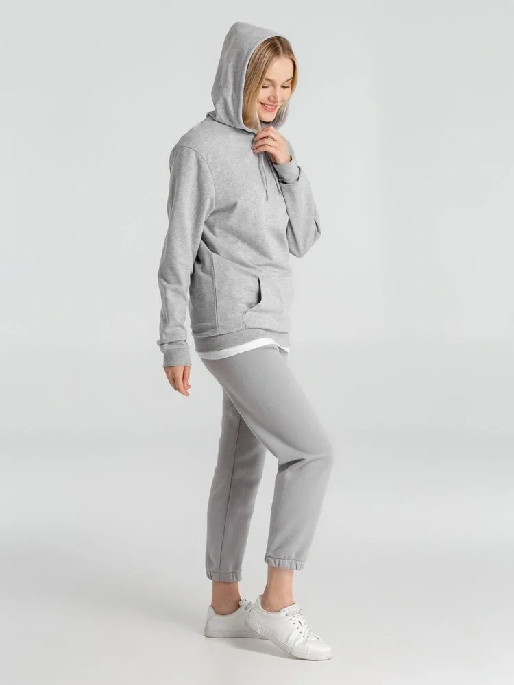 Толстовка с капюшоном унисекс Hoodie, серый меланж - фото 21