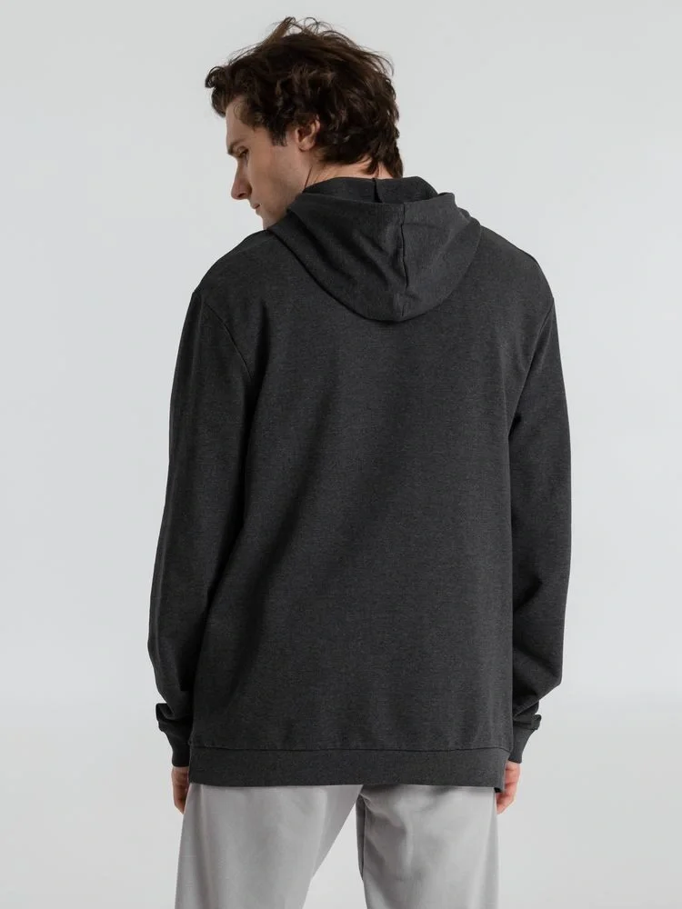 Толстовка с капюшоном унисекс Hoodie, серый меланж (антрацит) - фото 13