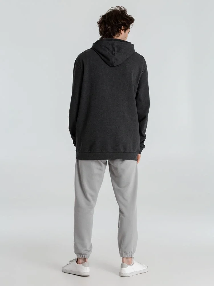 Толстовка с капюшоном унисекс Hoodie, серый меланж (антрацит) - фото 17