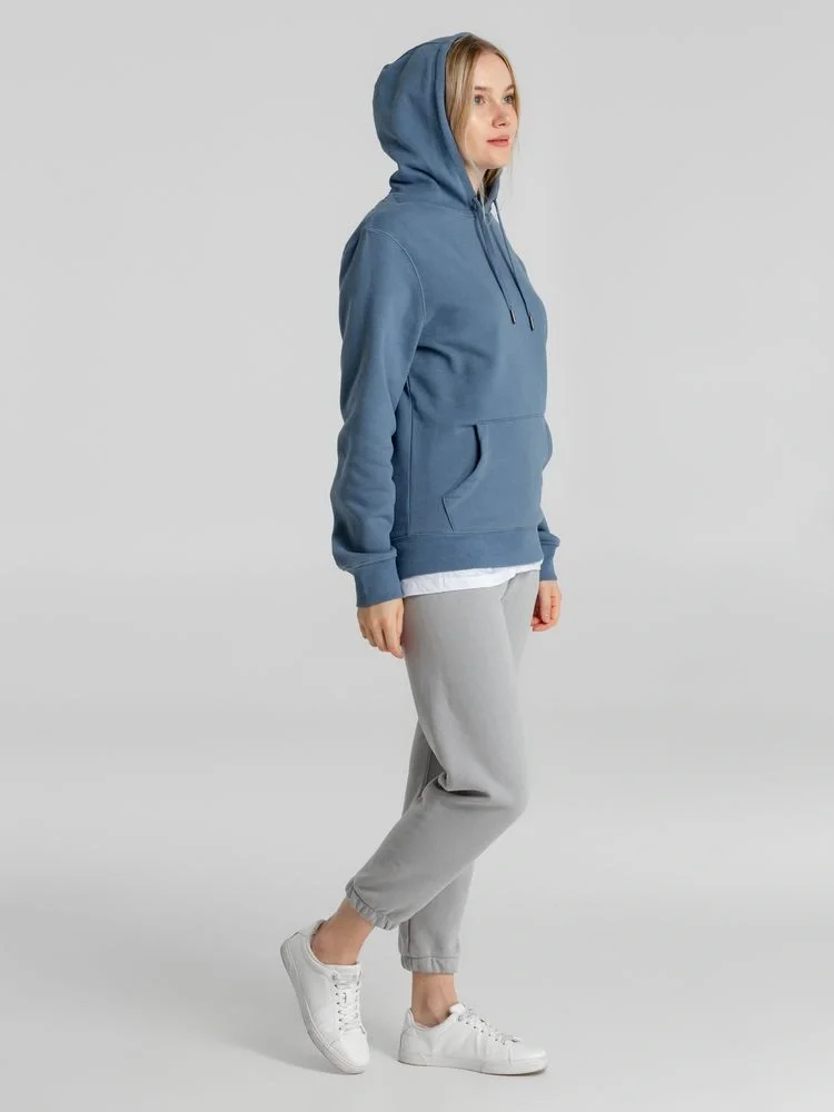 Толстовка с капюшоном унисекс King, серо-синяя - фото 10