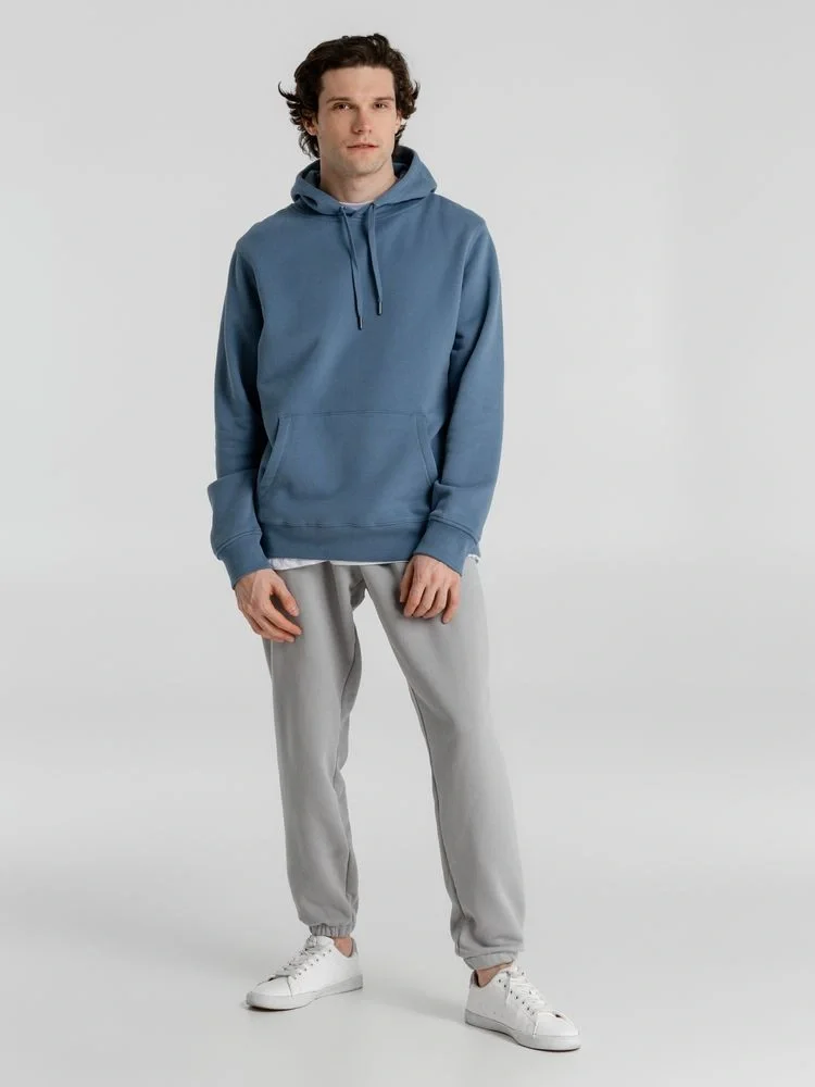 Толстовка с капюшоном унисекс King, серо-синяя - фото 13