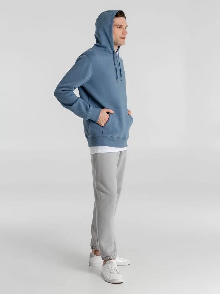 Толстовка с капюшоном унисекс King, серо-синяя - фото 14