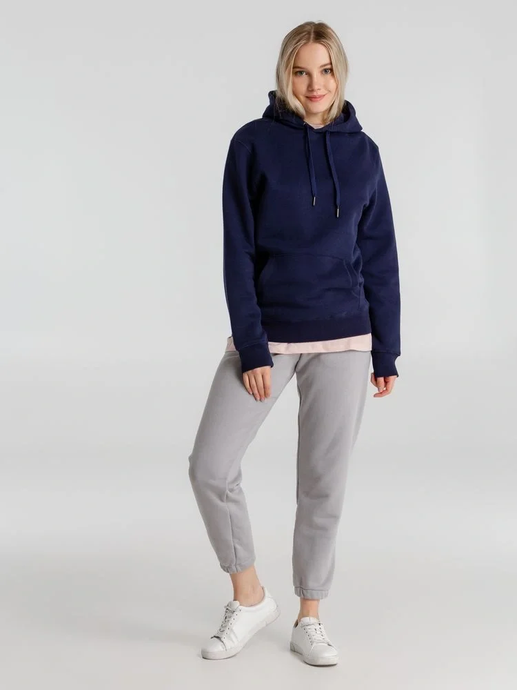 Толстовка с капюшоном унисекс King, темно-синяя - фото 10