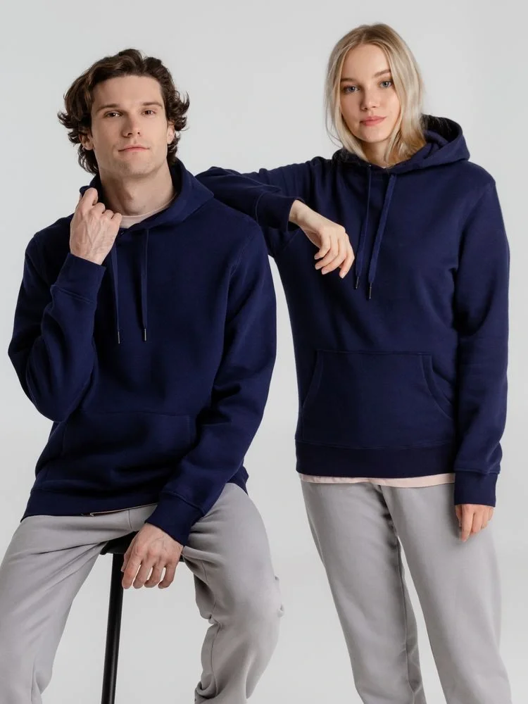 Толстовка с капюшоном унисекс King, темно-синяя - фото 17