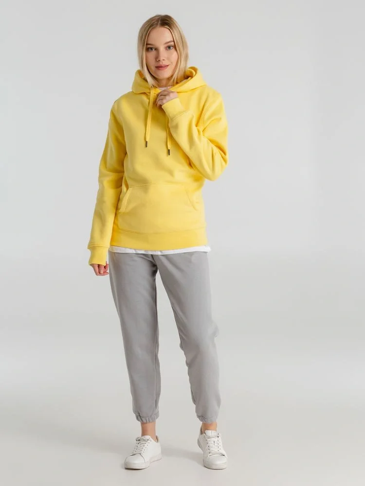 Толстовка с капюшоном унисекс King, желтая - фото 13