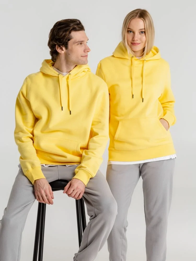 Толстовка с капюшоном унисекс King, желтая - фото 16