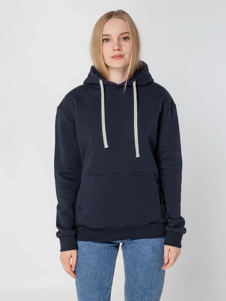 Толстовка с капюшоном Unit Kirenga Heavy, темно-синяя - фото 17