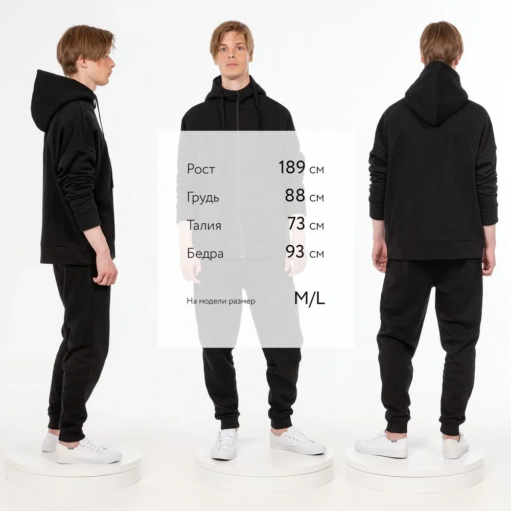 Толстовка унисекс H3, черная - фото 6