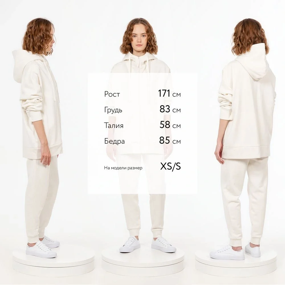 Толстовка унисекс H3, молочно-белая - фото 4