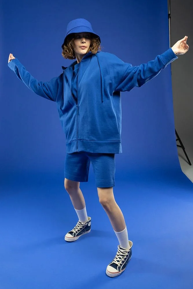 Толстовка унисекс H3, синяя - фото 1