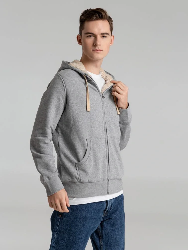 Толстовка унисекс на молнии Sherpa 280, серый меланж - фото 17