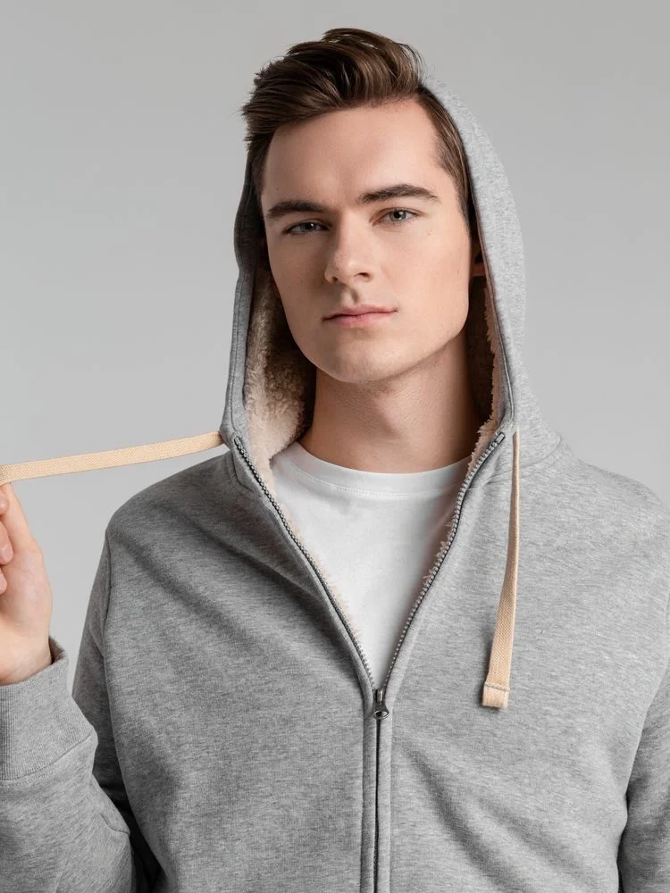 Толстовка унисекс на молнии Sherpa 280, серый меланж - фото 19