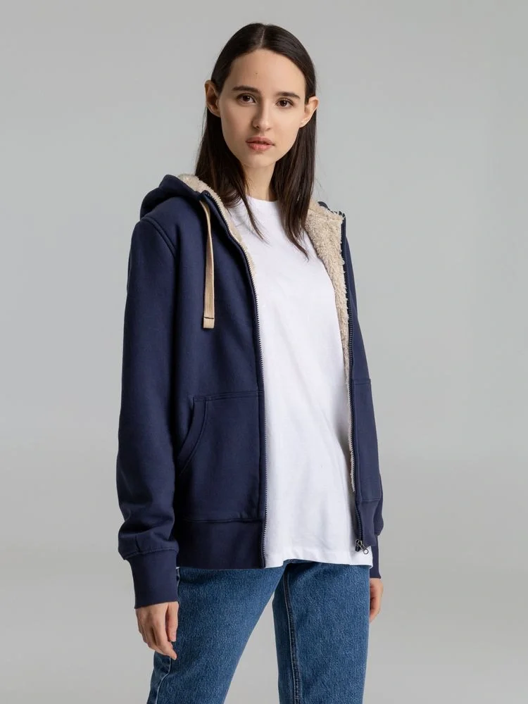 Толстовка унисекс на молнии Sherpa 280, темно-синяя - фото 13