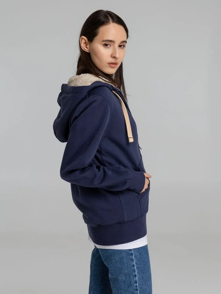 Толстовка унисекс на молнии Sherpa 280, темно-синяя - фото 14