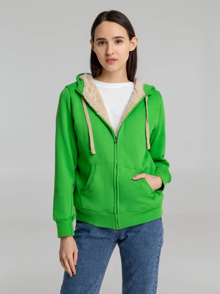 Толстовка унисекс на молнии Sherpa 280, ярко-зеленая - фото 13