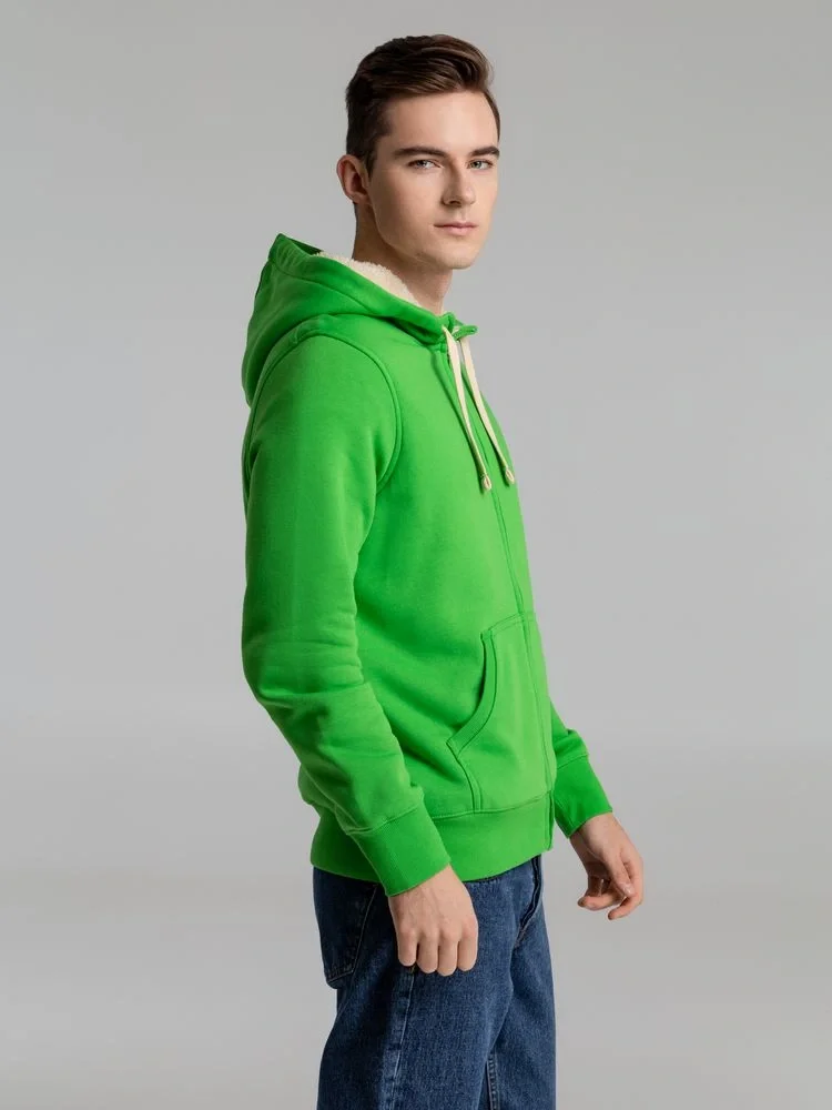 Толстовка унисекс на молнии Sherpa 280, ярко-зеленая - фото 18