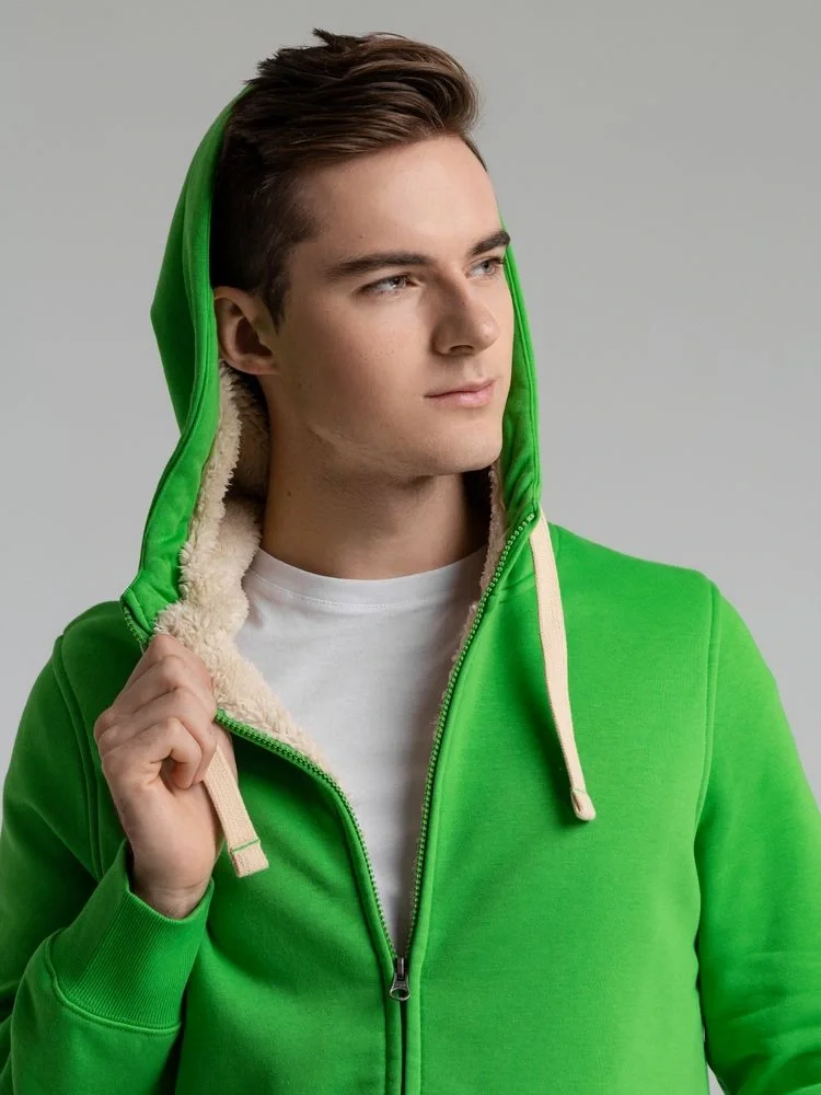 Толстовка унисекс на молнии Sherpa 280, ярко-зеленая - фото 20