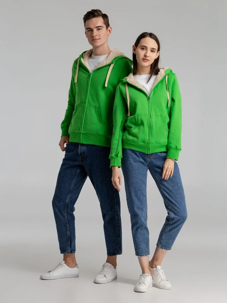 Толстовка унисекс на молнии Sherpa 280, ярко-зеленая - фото 21