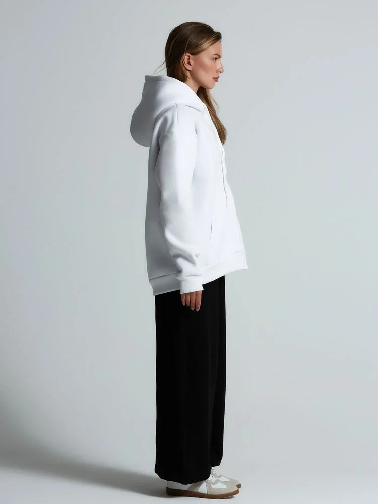 Толстовка унисекс оверсайз Zippy, белая - фото 8