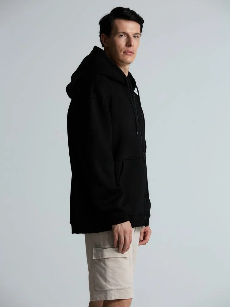 Толстовка унисекс оверсайз Zippy, черная - фото 13