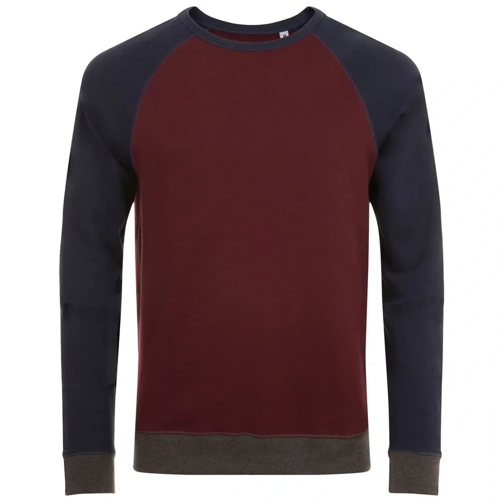 Толстовка унисекс Sandro, бордовая с темно-синим - фото 2