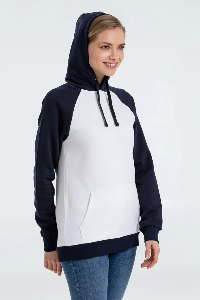 Толстовка унисекс Seattle, белая с темно-синим - фото 10